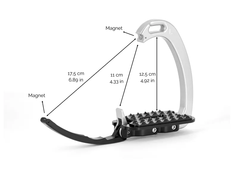 Tech Venice Sloped Evo Safety Stirrups-Silver/Red-4